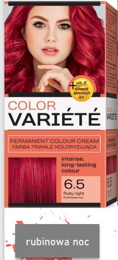 CHANTAL Color Variete, Trwale koloryzująca farba do włosów, 6.5 rubinowa noc, 1 op.
