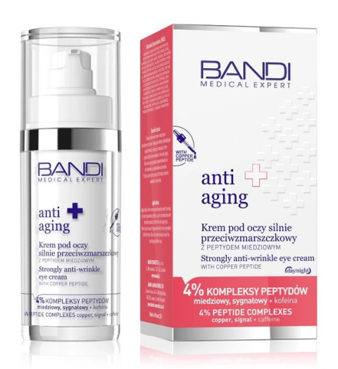 BANDI Medical Expert Anti Aging, Krem pod oczy silnie przeciwzmarszczkowy z peptydem miedziowym, 30 ml