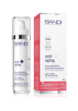 BANDI Medical Expert Anti Aging, Krem BB SPF30 przeciwzmarszczkowy z peptydem kolagenowym, 50 ml