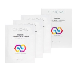 CLINICARE Premium Time Reverse Face Mask, Hydrożelowa maska w płacie, 3x25ml