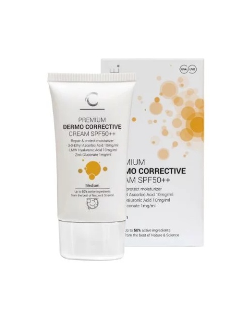 CLINICCARE Premium Dermo Corrective Cream SPF50, Ochronny krem korygujący z blokerem, każda cera, 35 ml