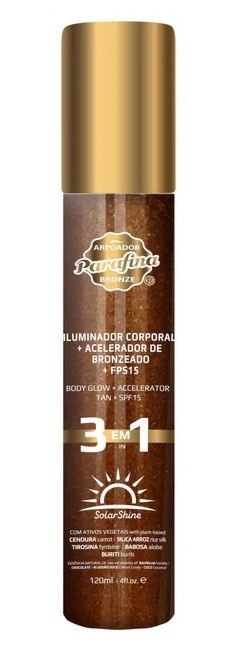 PARAFINA BRONZE, Rozświetlacz do opalania 3w1 SOLAR SHINE SPF 15, 120 ml