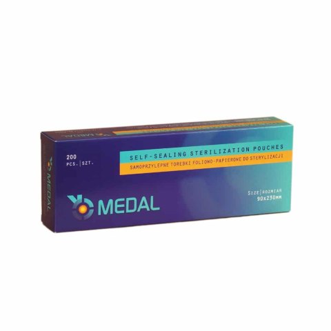 Torebki do sterylizacji 90mm x 230mm 200szt MEDAL